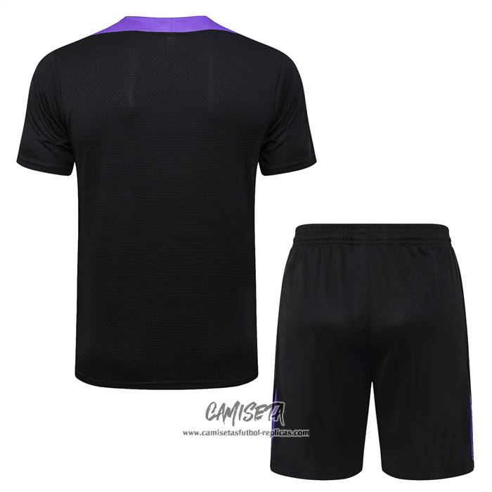 Chandal del Barcelona 2025-2026 Manga Corta Negro - Pantalon Corto